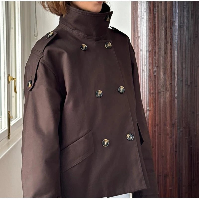 Gabardina corta con cuello mao Lucy