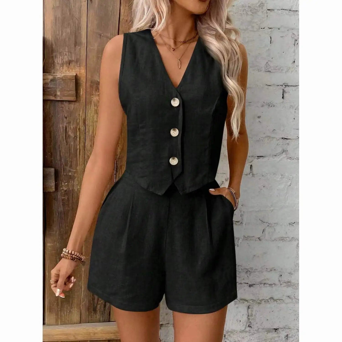 Conjunto Lumi de dos piezas de algodón y lino