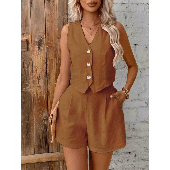 Conjunto Lumi de dos piezas de algodón y lino