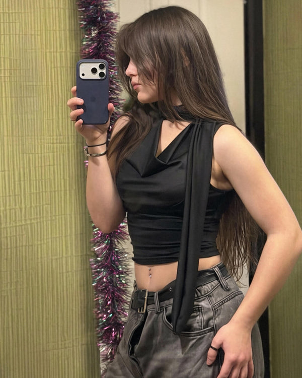 Top sin mangas con lazo en el cuello Lydia