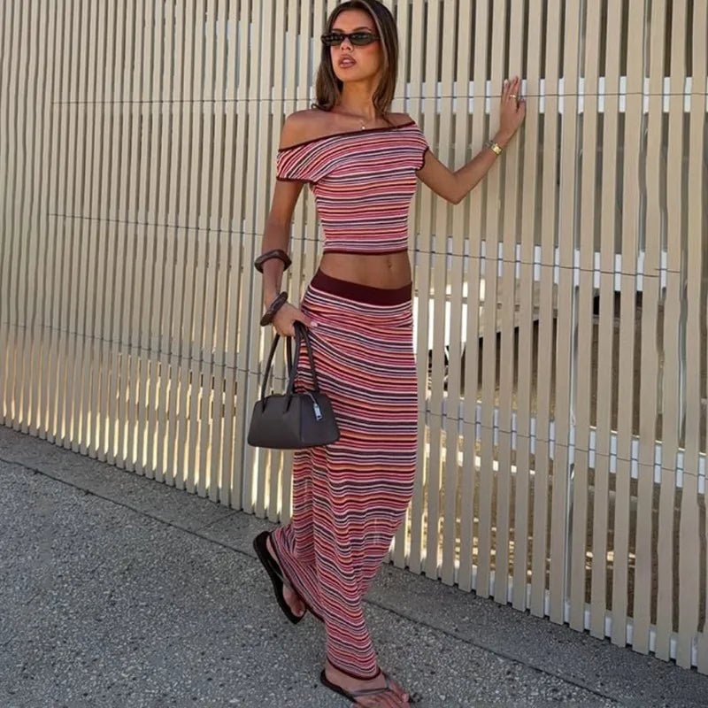 Lyndie Striped Knit Dress Set