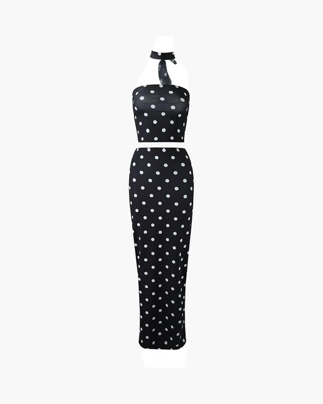 Maelle Dot Print Strapless Two-Piece Set