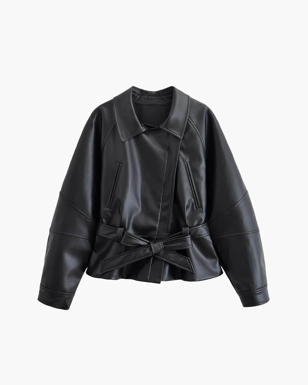 Chaqueta de motociclista de cuero sintético Maggie