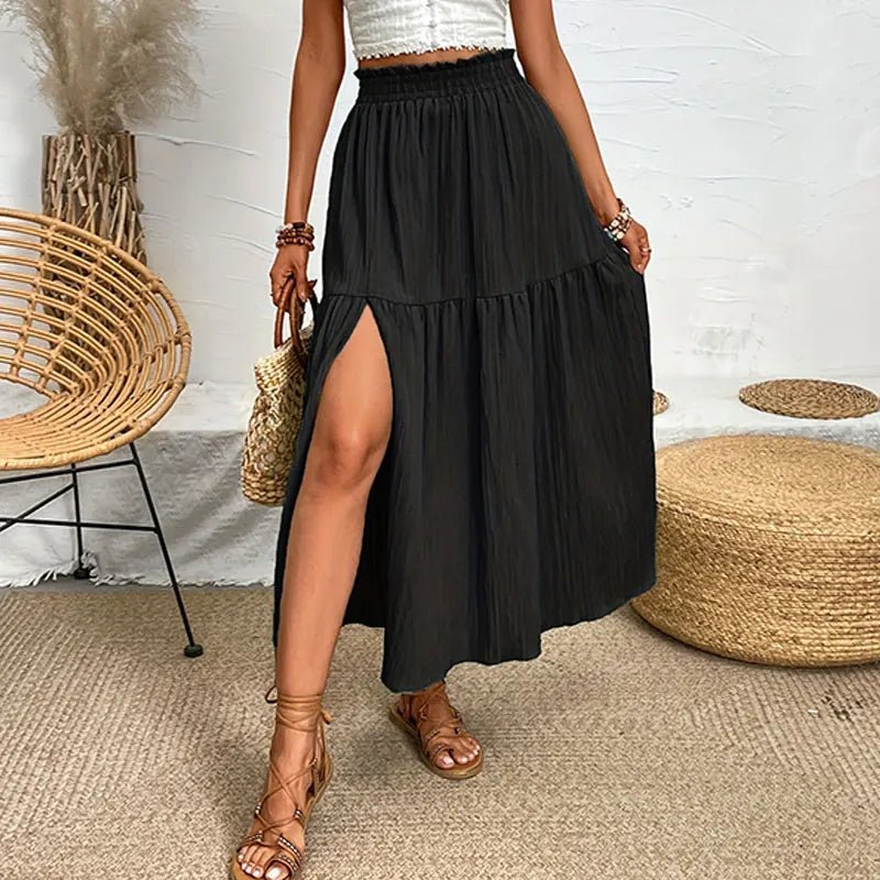 Falda midi bohemia Maia con volantes