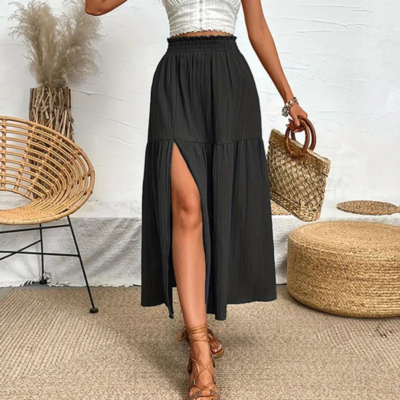 Falda midi bohemia Maia con volantes