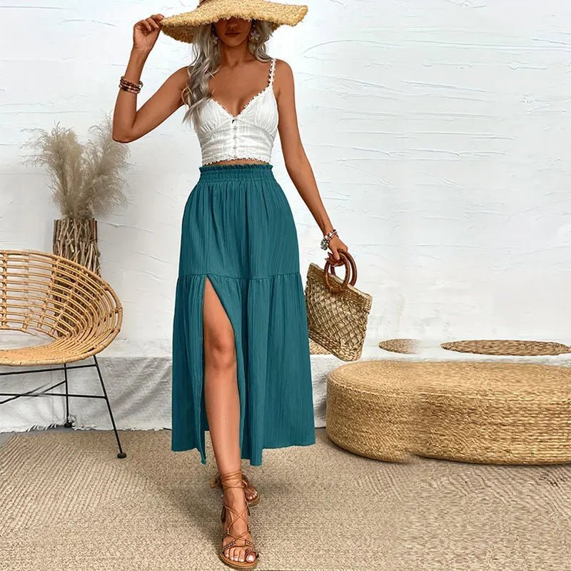 Falda midi bohemia Maia con volantes