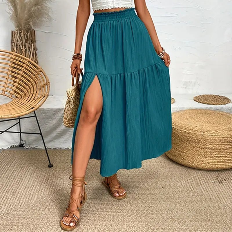 Falda midi bohemia Maia con volantes