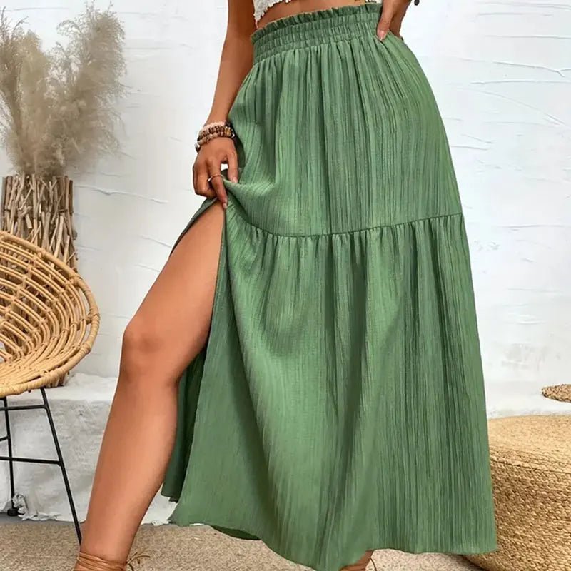 Falda midi bohemia Maia con volantes