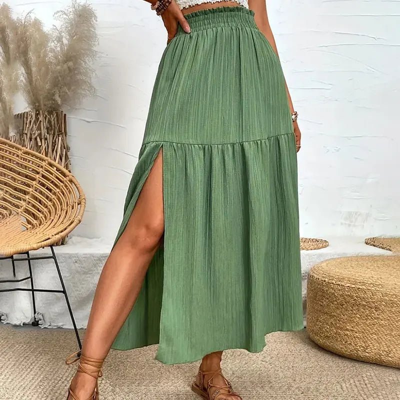 Falda midi bohemia Maia con volantes