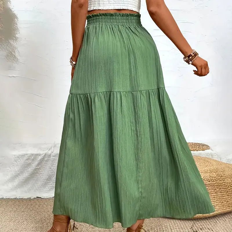 Falda midi bohemia Maia con volantes