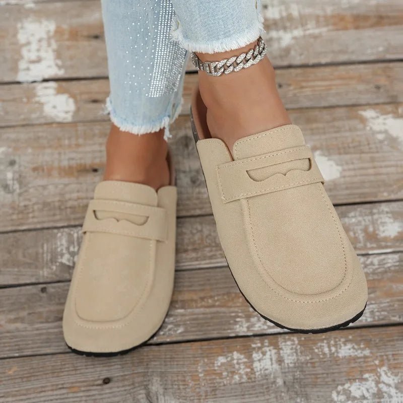 Mules de corcho con aspecto de ante Manon