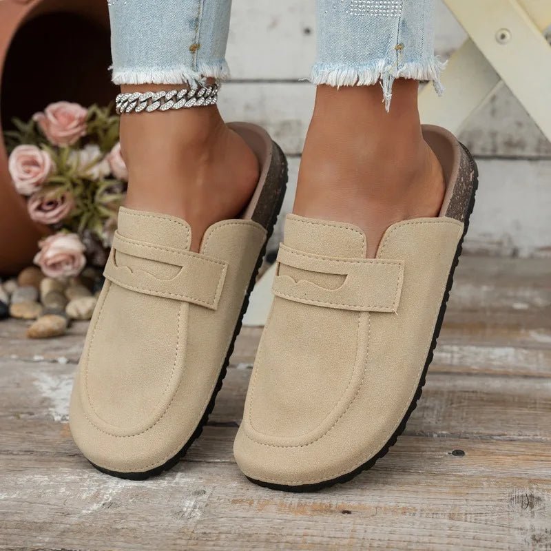 Mules de corcho con aspecto de ante Manon