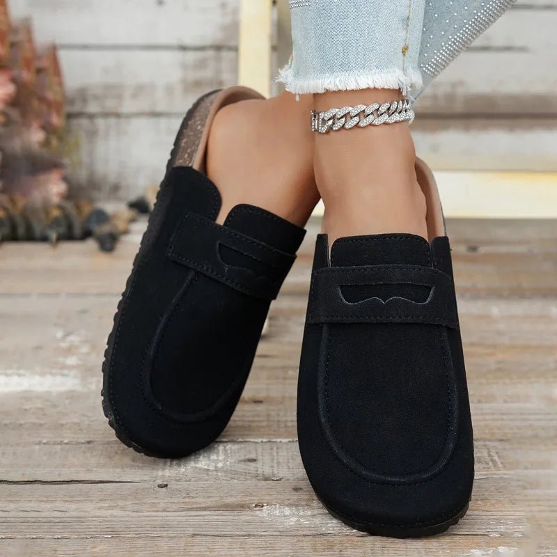 Mules de corcho con aspecto de ante Manon