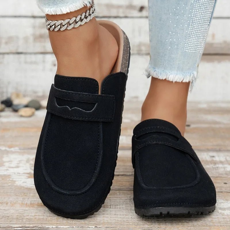 Mules de corcho con aspecto de ante Manon