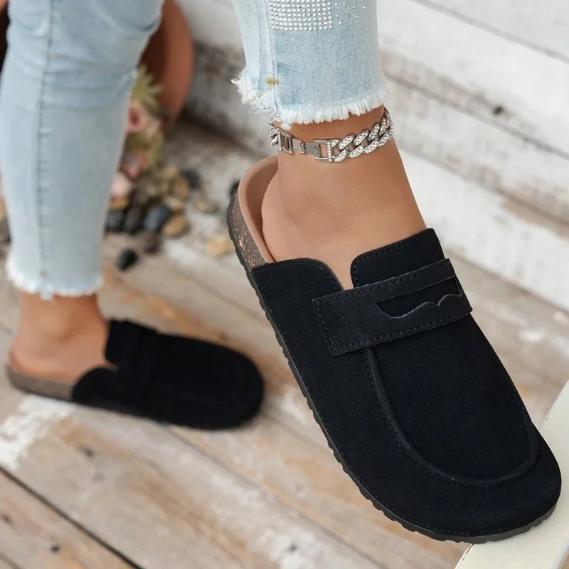 Mules de corcho con aspecto de ante Manon