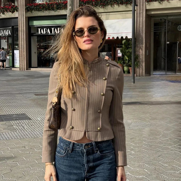 Blazer Mara a rayas con cremallera
