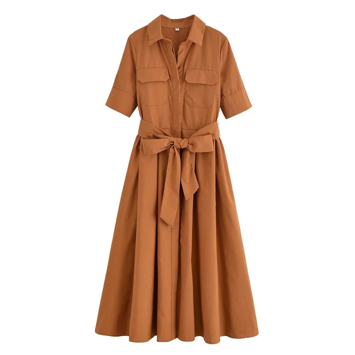 Vestido camisero midi con cinturón Margaux