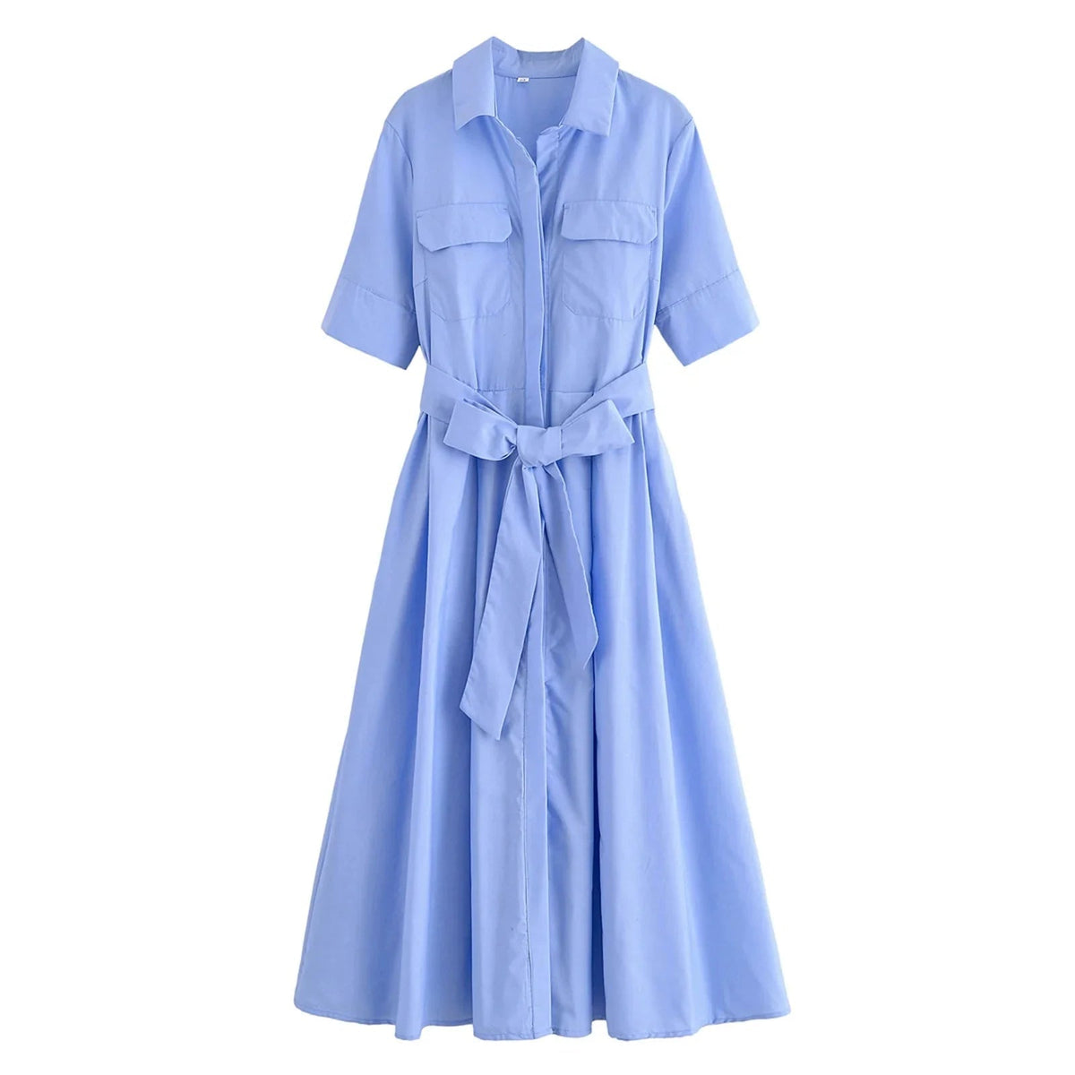 Vestido camisero midi con cinturón Margaux