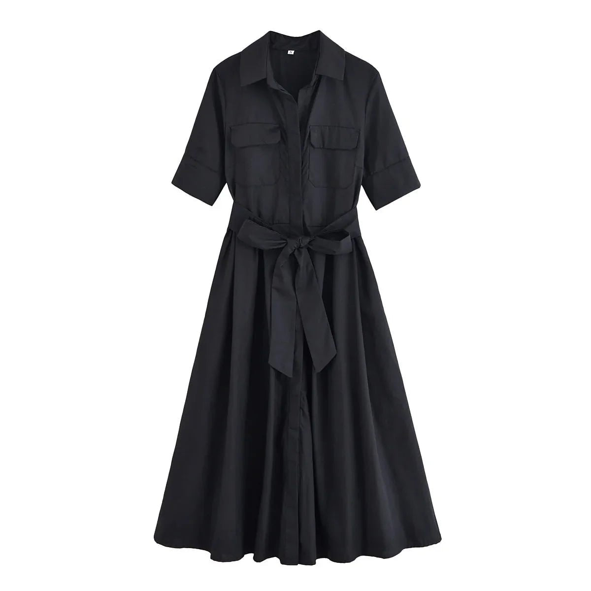 Vestido camisero midi con cinturón Margaux