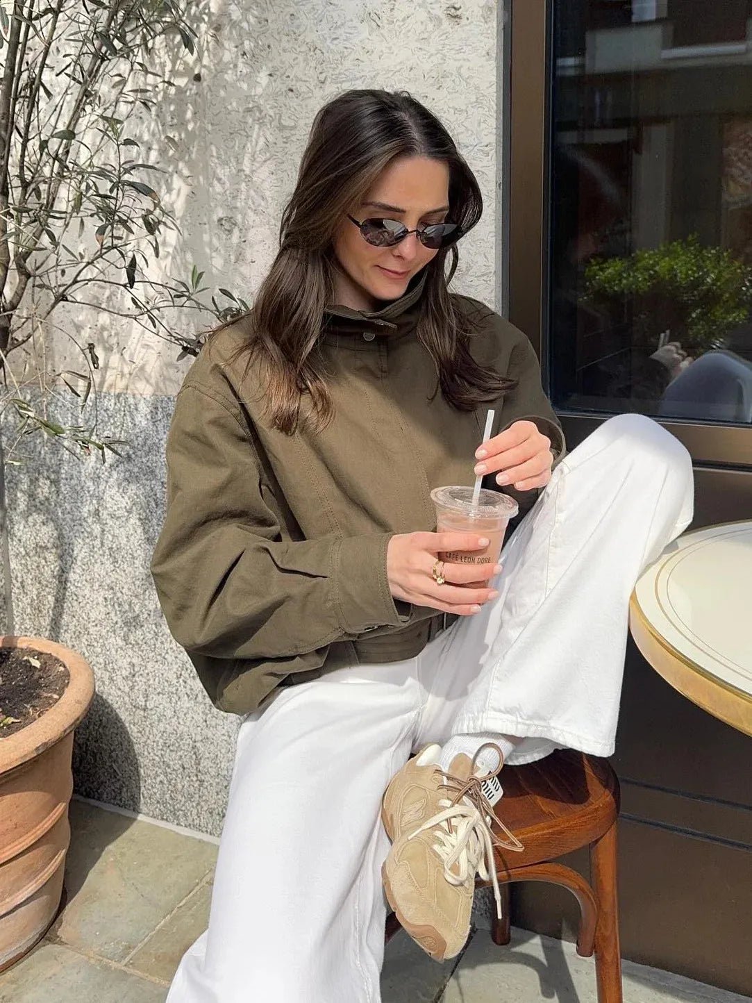 Chaqueta bomber Margot con cinturón y hebilla