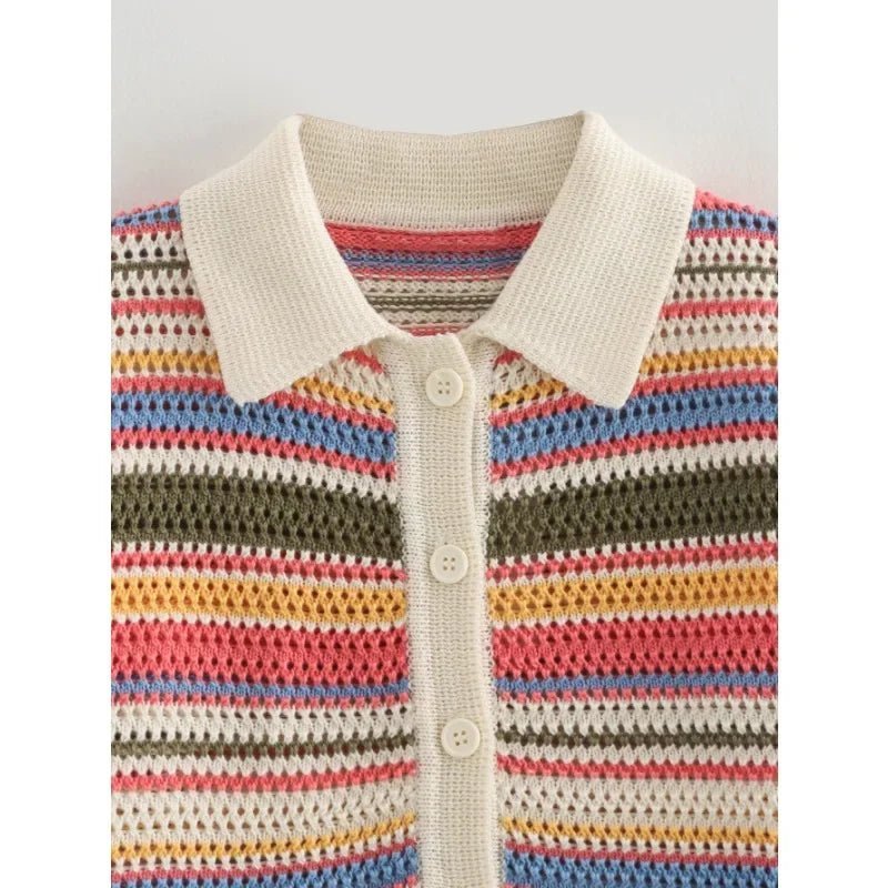 Margot Striped Knit Crop Set