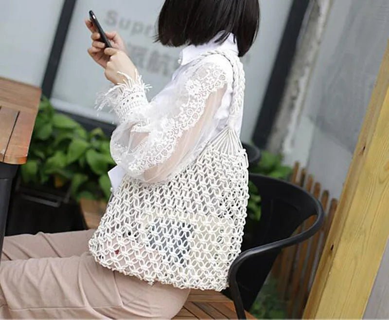 Bolso tote tejido de playa Margot