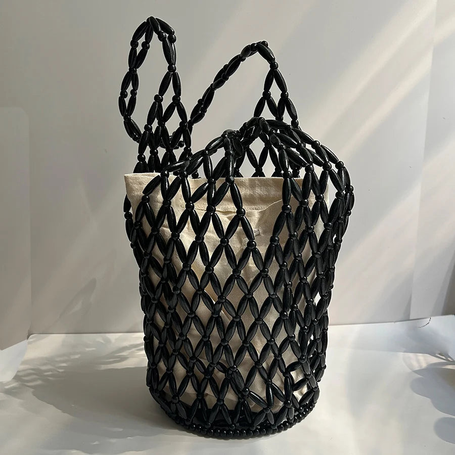 Bolso de mano tejido con cuentas Margot