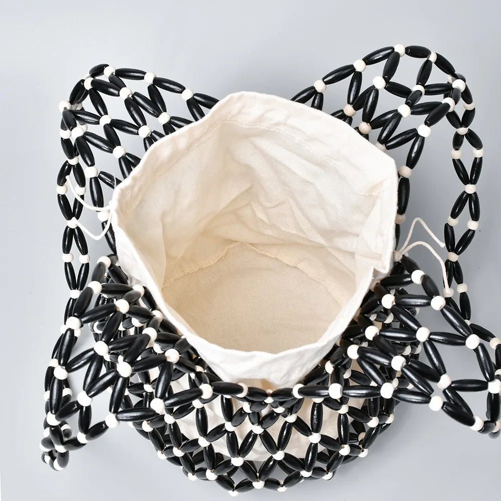Bolso de mano tejido con cuentas Margot