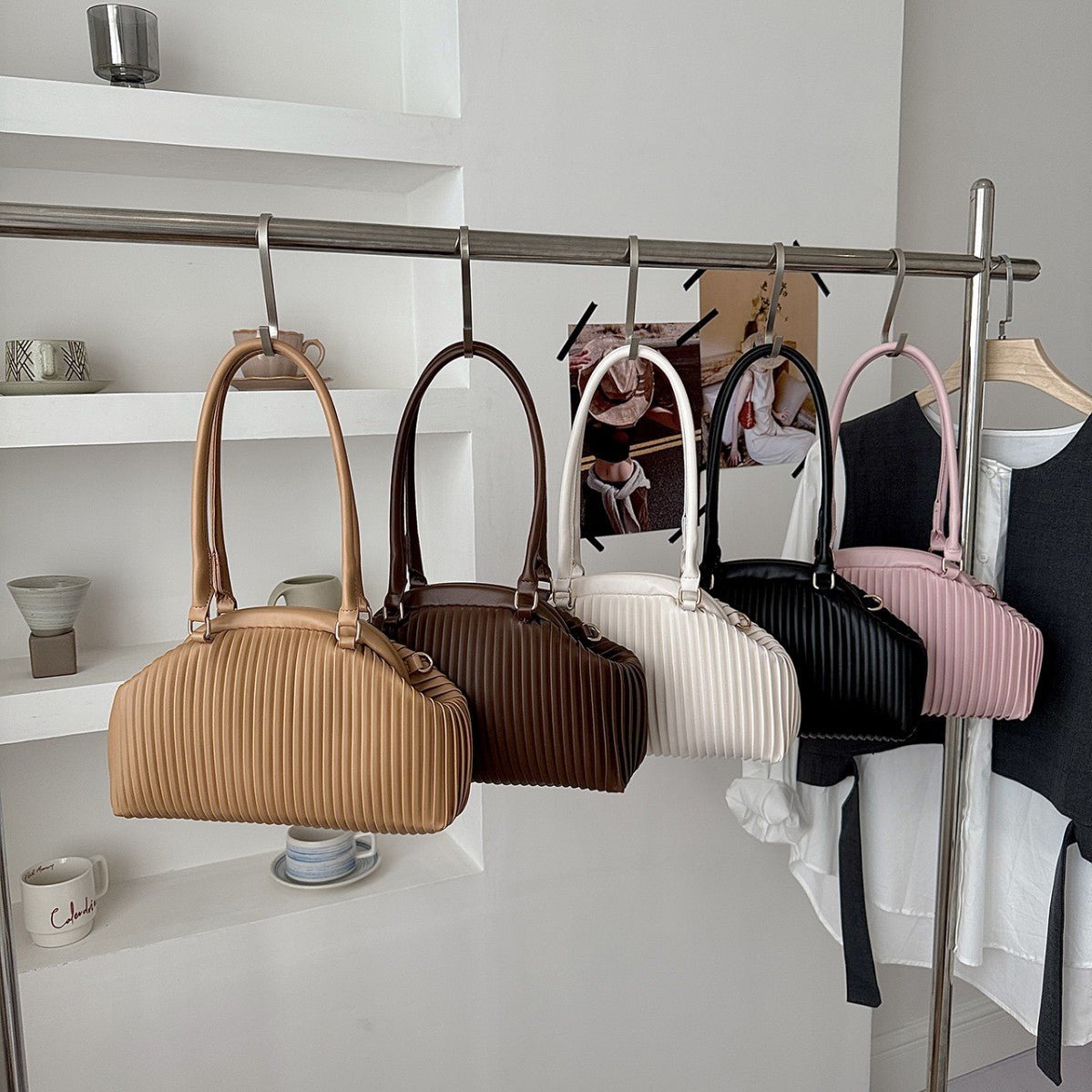 Bolso de hombro plisado Mariana
