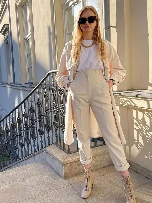 Pantalones de corte lápiz y cintura alta Maricar