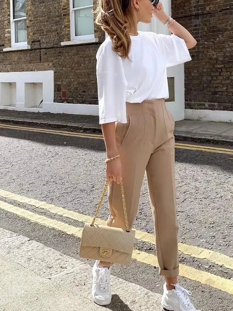 Pantalones de corte lápiz y cintura alta Maricar