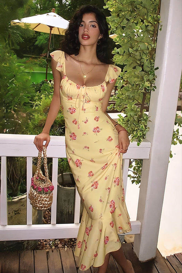 Vestido midi Marigold de tirantes con estampado floral