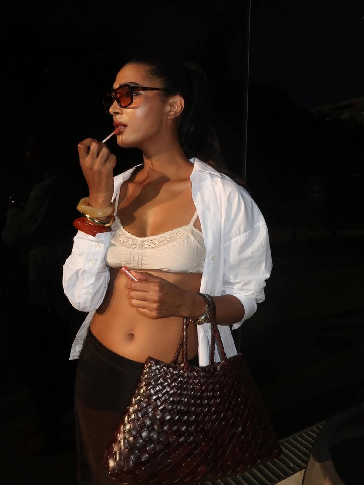 Bolso mediano trenzado de piel vegana Marissa