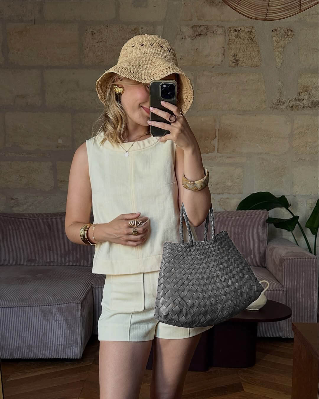 Bolso mediano trenzado de piel vegana Marissa