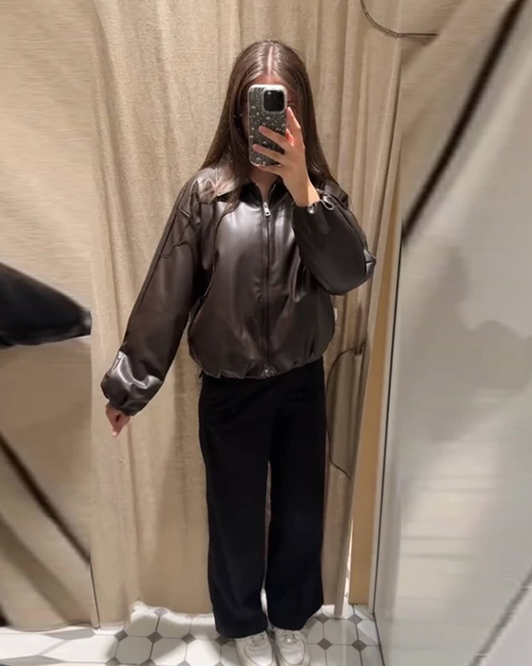 Chaqueta de piel sintética con cremallera Marivic