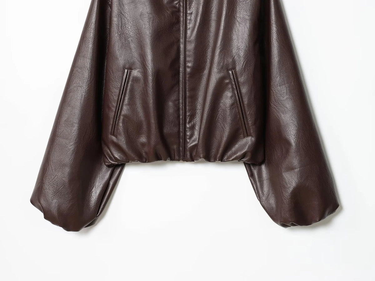 Chaqueta de piel sintética con cremallera Marivic
