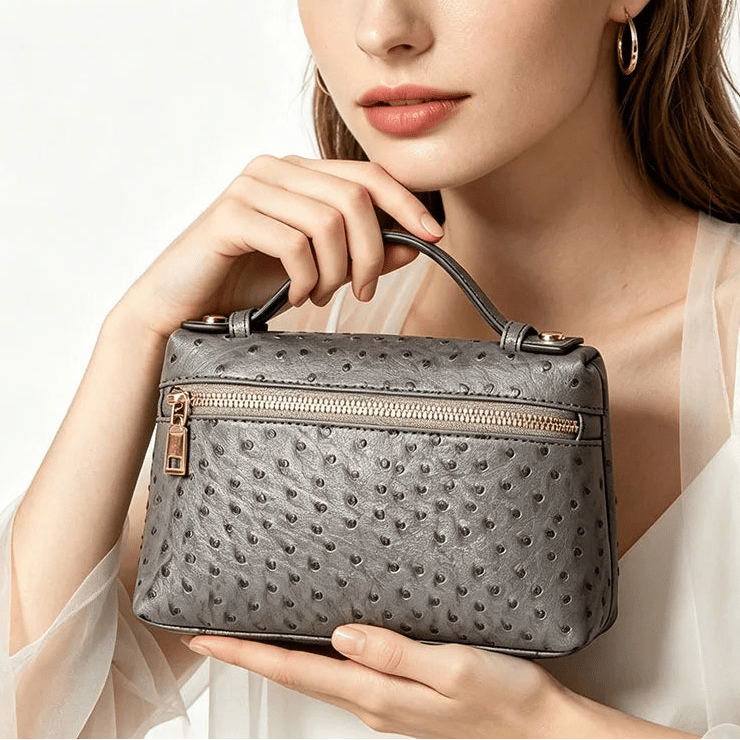Bolso Marlene con estampado de avestruz