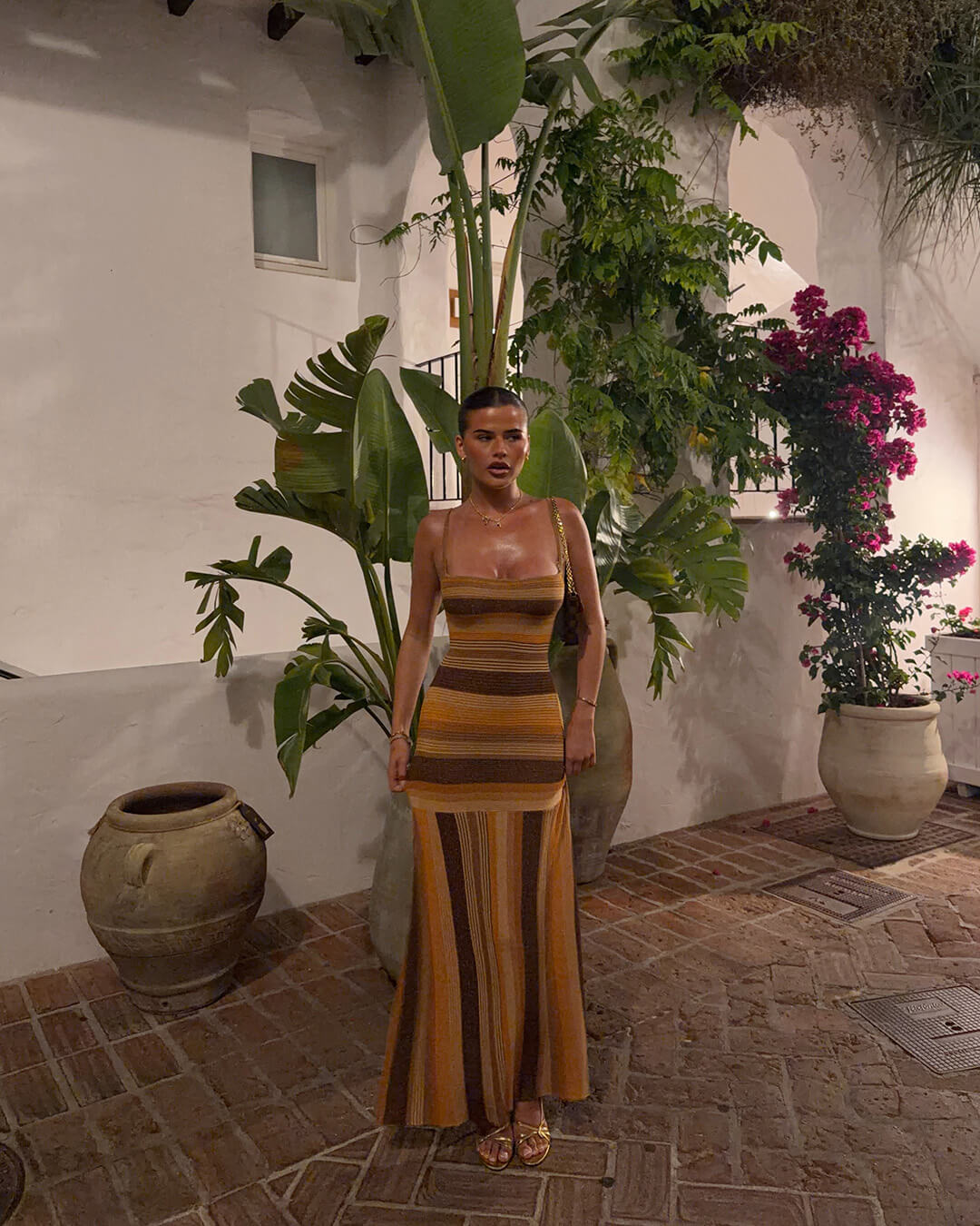Vestido midi de punto a rayas Martha