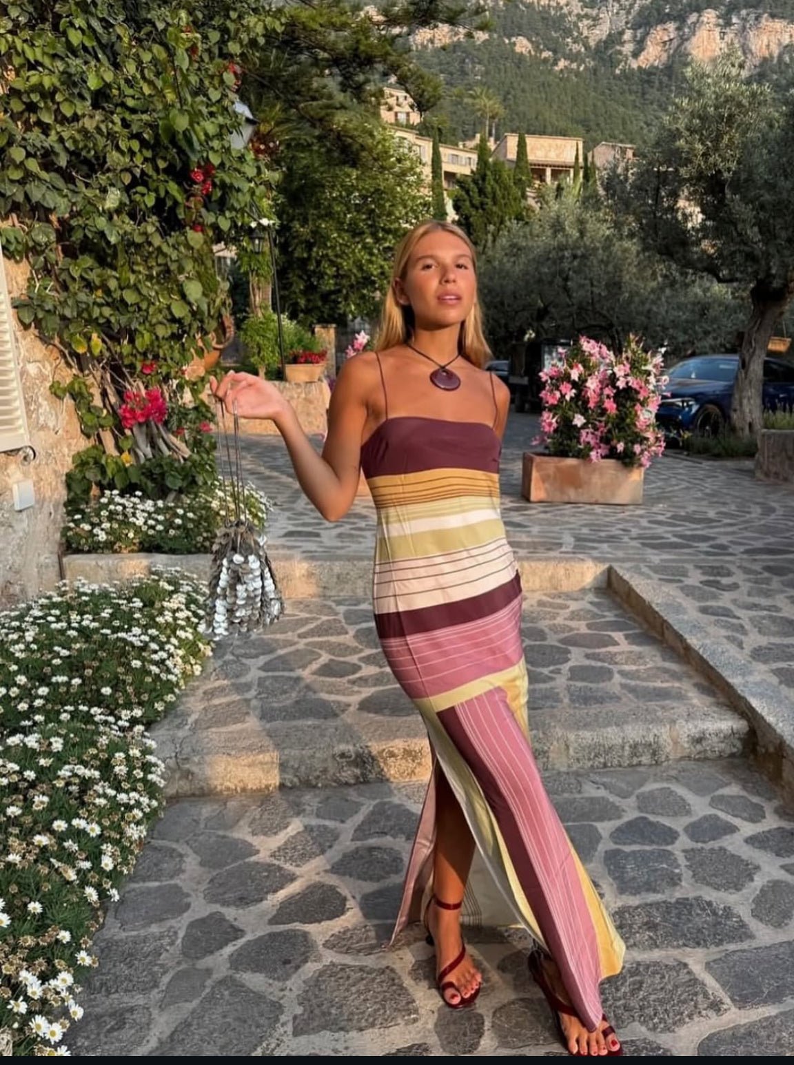 Vestido midi de punto a rayas Martha