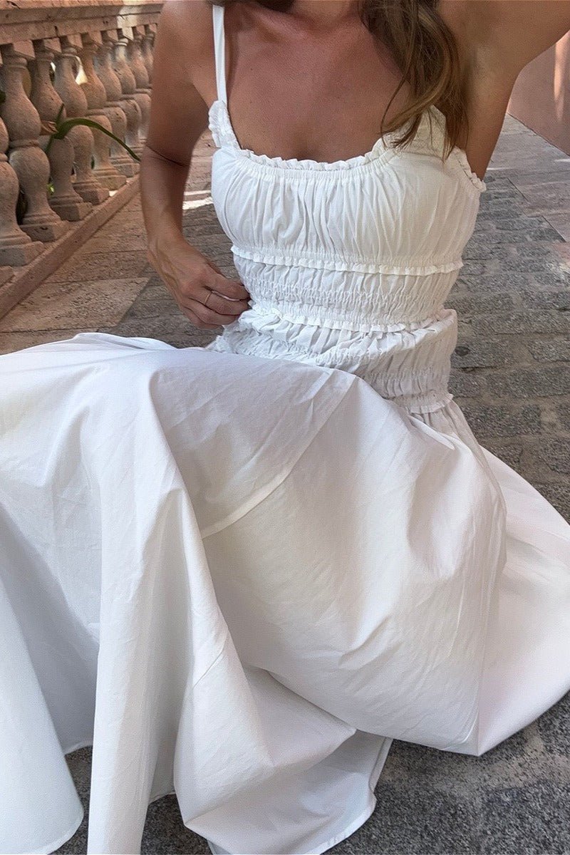 Vestido largo ajustado de escote cuadrado Mary