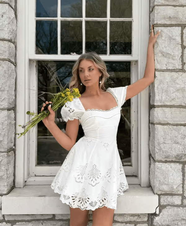 Minivestido calado de encaje Melina