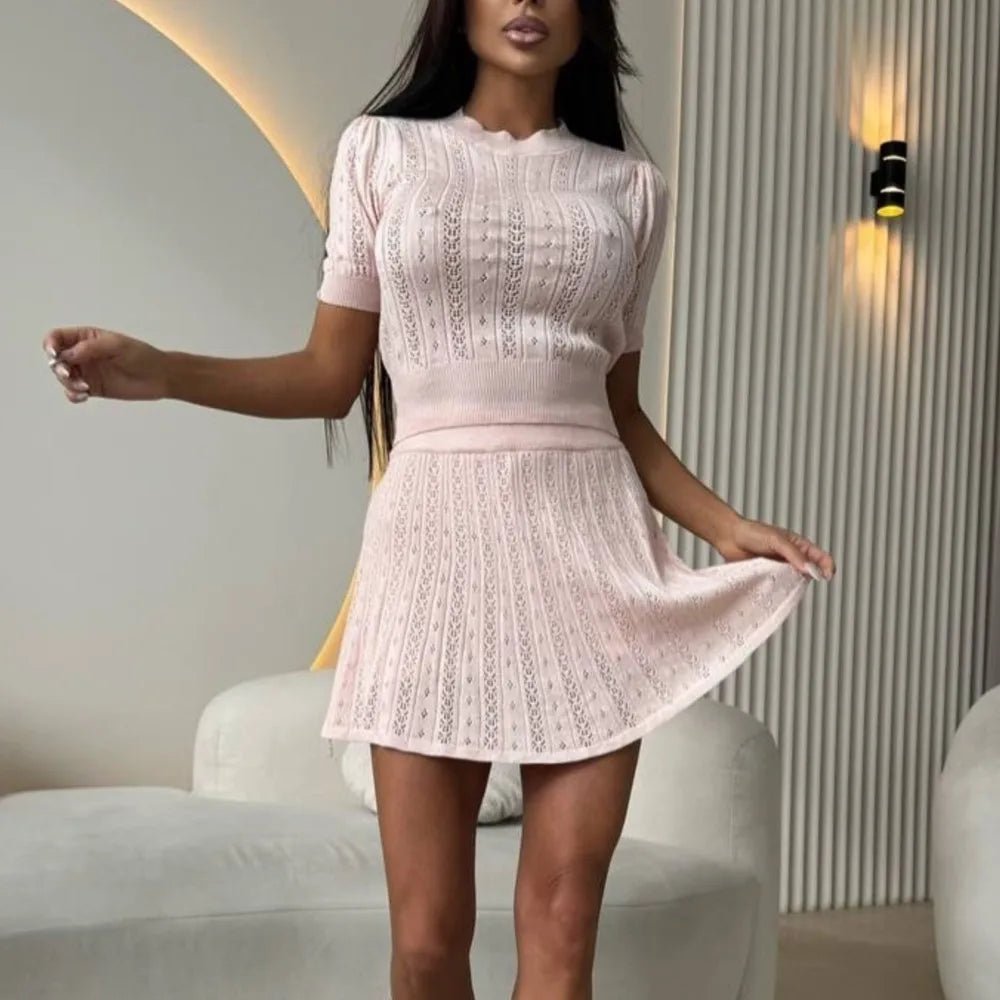 Conjunto de traje de dos piezas con falda corta Melissa