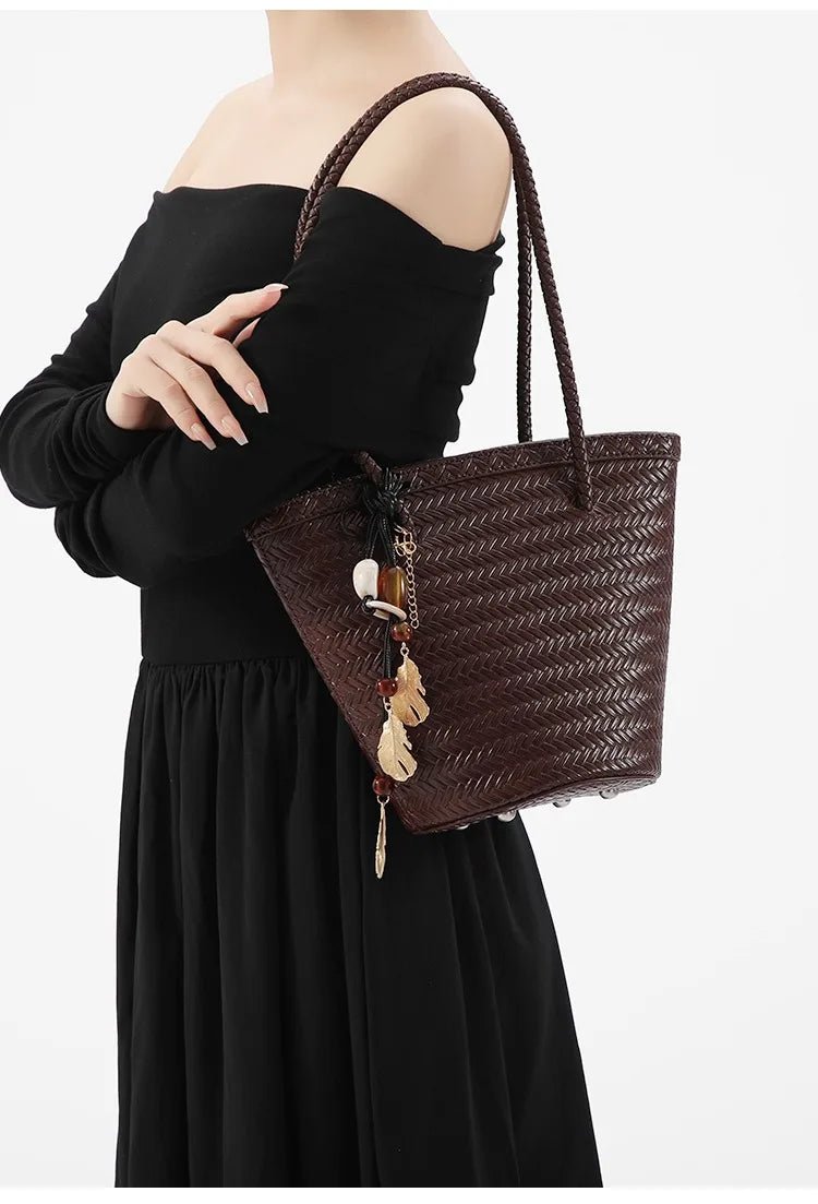 Bolso cubo tejido Meryl con monedero