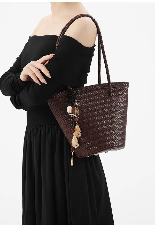 Bolso cubo tejido Meryl con monedero