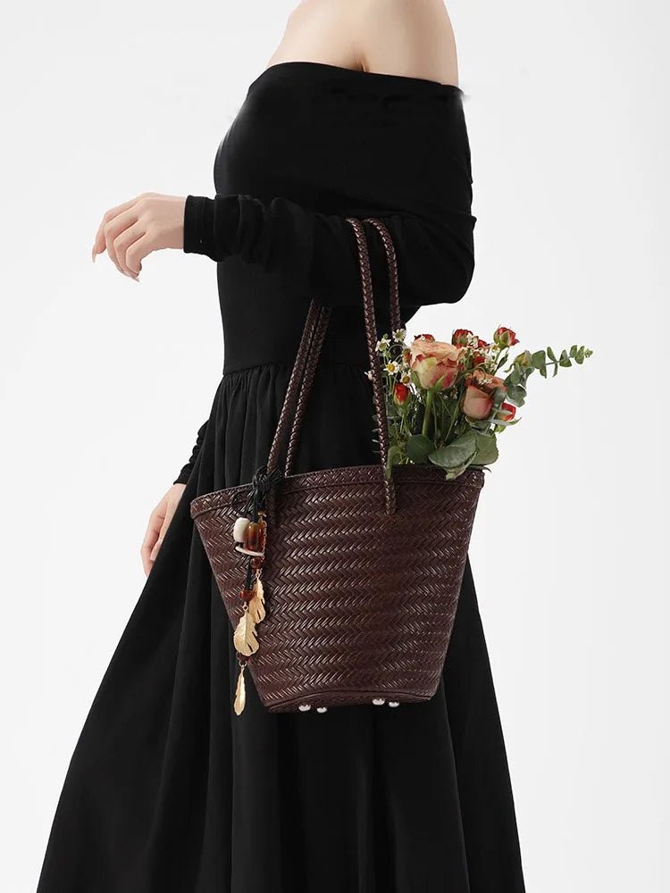 Bolso cubo tejido Meryl con monedero