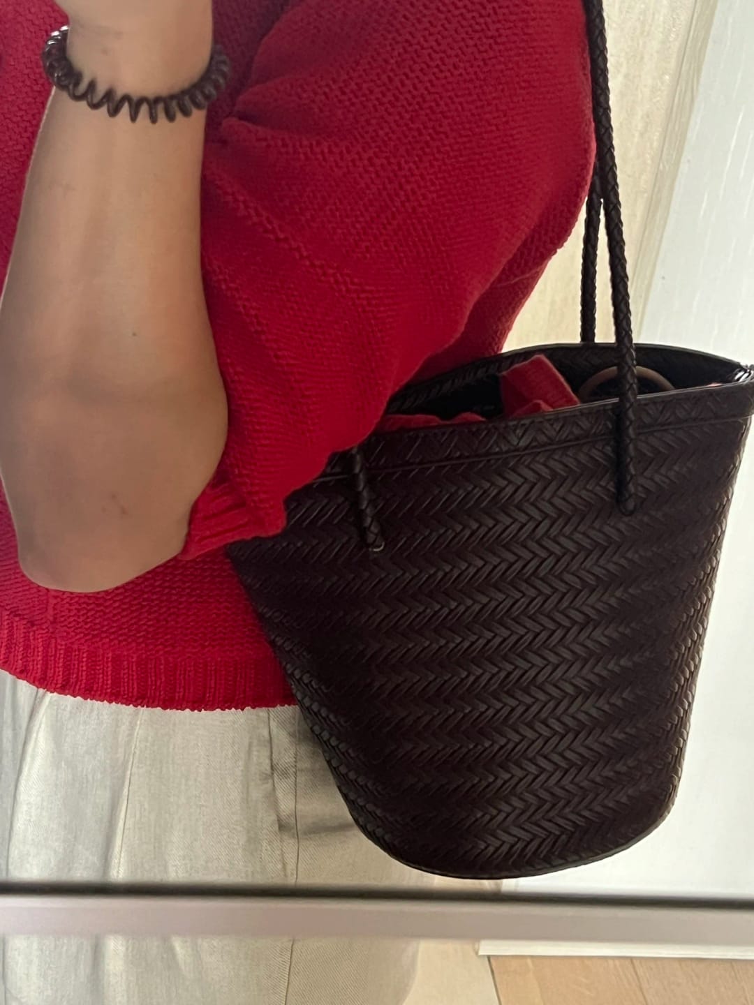 Bolso cubo tejido Meryl con monedero