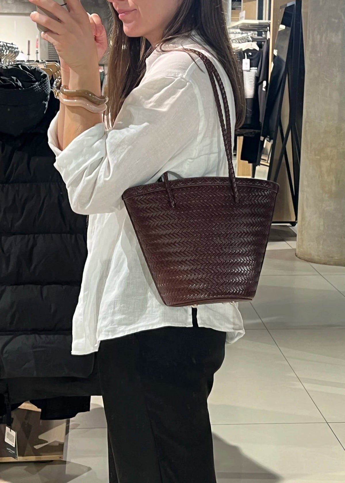 Bolso cubo tejido Meryl con monedero