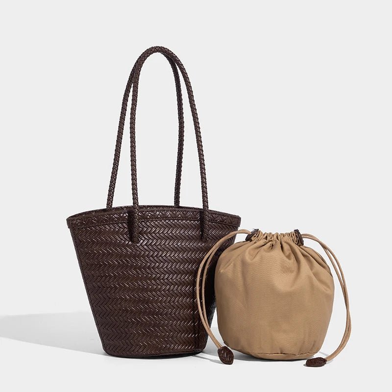 Bolso cubo tejido Meryl con monedero