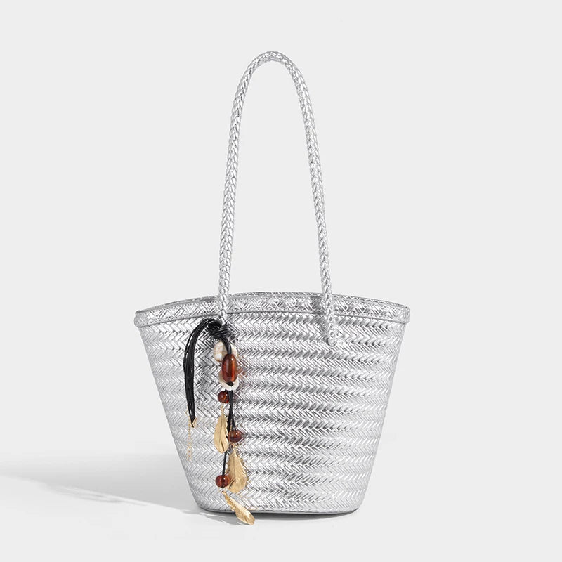 Bolso cubo tejido Meryl con monedero