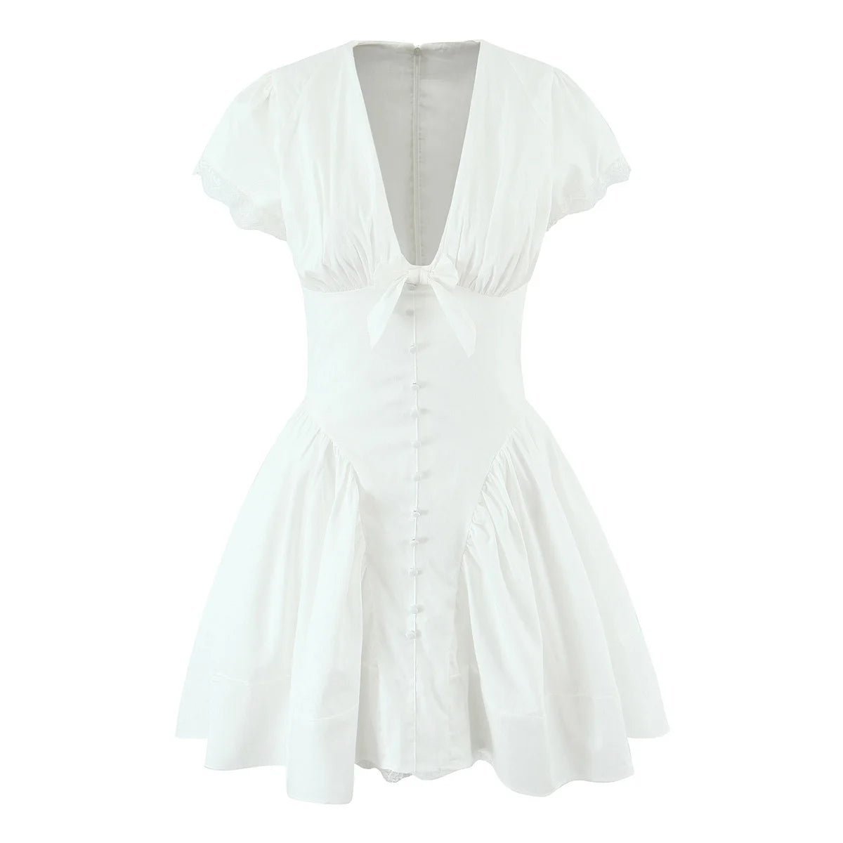 Minivestido con lazo y escote en V Mia